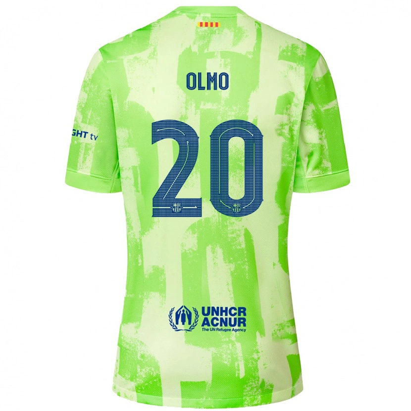 Danxen Barn Dani Olmo #20 Lime Tredje Sett Drakt Trøye 2024/25 Skjorter T-Skjorte