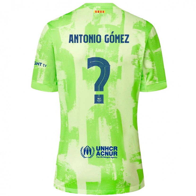Danxen Barn Antonio Gómez #0 Lime Tredje Sett Drakt Trøye 2024/25 Skjorter T-Skjorte