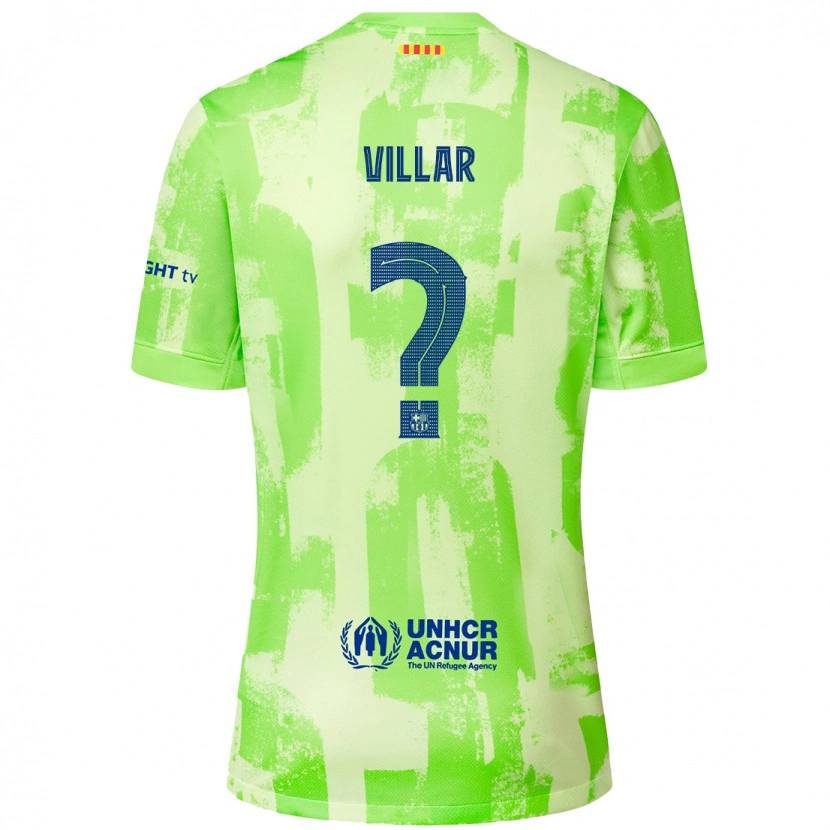 Danxen Barn Pedro Villar #0 Lime Tredje Sett Drakt Trøye 2024/25 Skjorter T-Skjorte