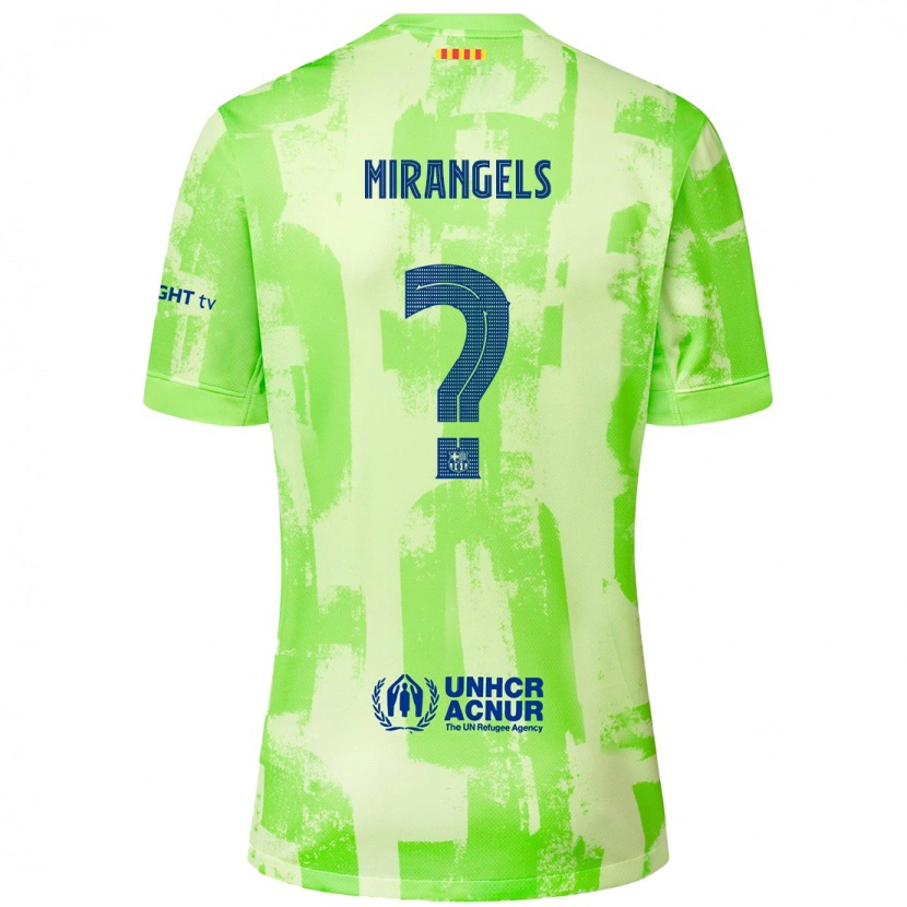 Danxen Barn Xavi Miràngels #0 Lime Tredje Sett Drakt Trøye 2024/25 Skjorter T-Skjorte