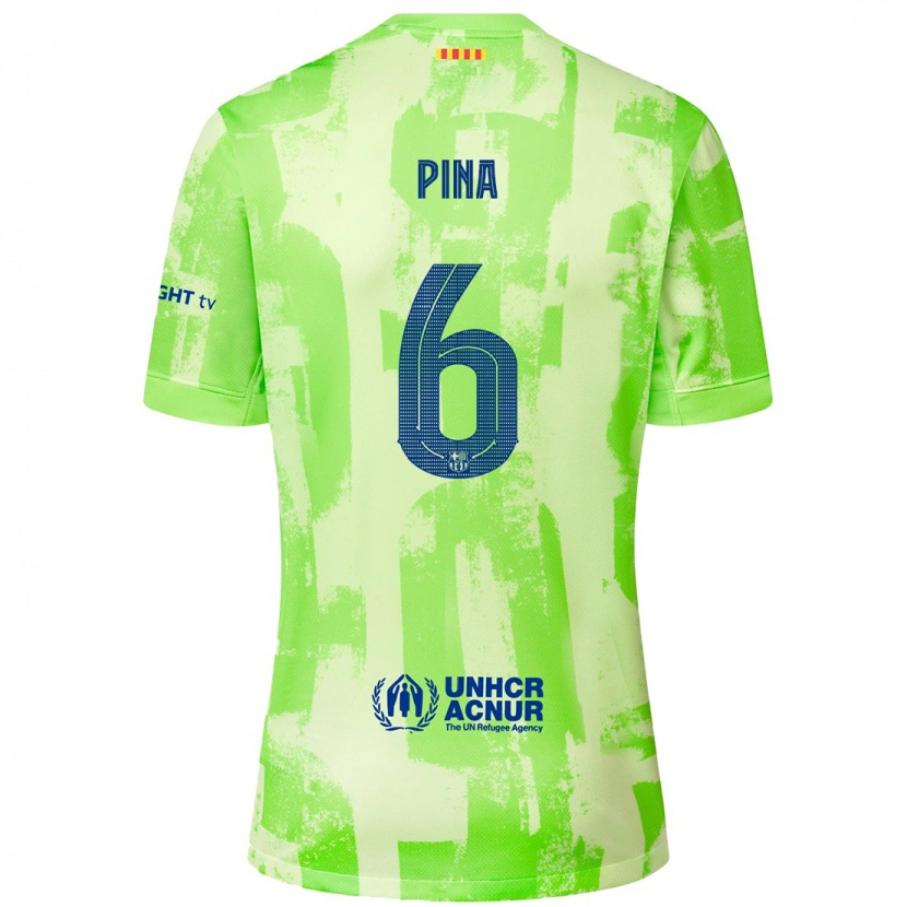 Danxen Barn Clàudia Pina #6 Lime Tredje Sett Drakt Trøye 2024/25 Skjorter T-Skjorte