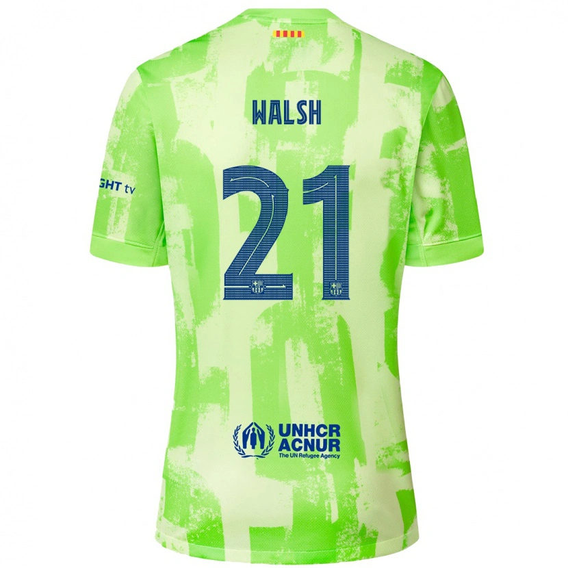 Danxen Barn Keira Walsh #21 Lime Tredje Sett Drakt Trøye 2024/25 Skjorter T-Skjorte
