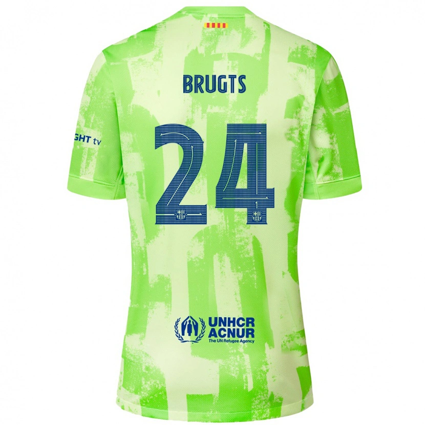 Danxen Barn Esmee Brugts #24 Lime Tredje Sett Drakt Trøye 2024/25 Skjorter T-Skjorte