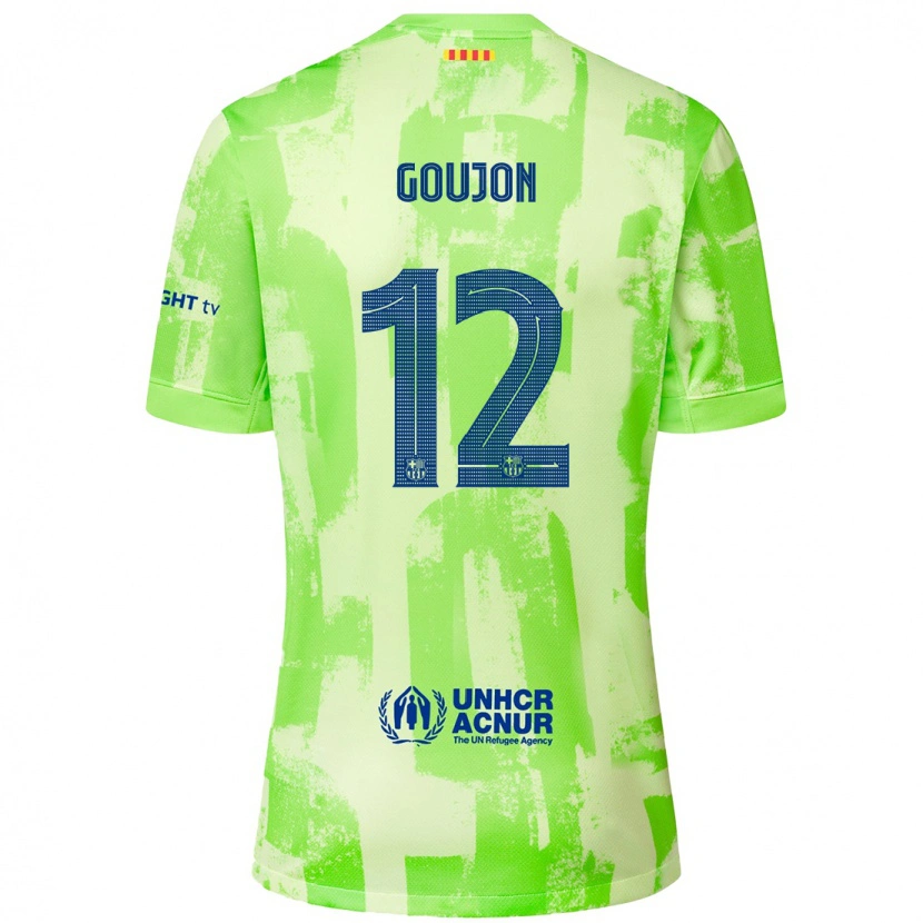 Danxen Barn Iker Goujón #12 Lime Tredje Sett Drakt Trøye 2024/25 Skjorter T-Skjorte