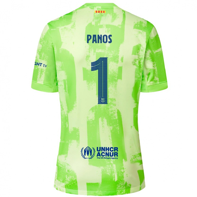 Danxen Barn Sandra Panos #1 Lime Tredje Sett Drakt Trøye 2024/25 Skjorter T-Skjorte
