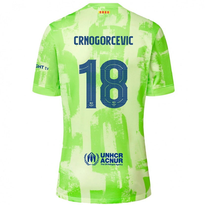 Danxen Barn Ana-Maria Crnogorcevic #18 Lime Tredje Sett Drakt Trøye 2024/25 Skjorter T-Skjorte
