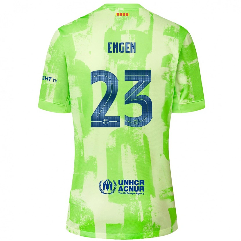 Danxen Barn Ingrid Engen #23 Lime Tredje Sett Drakt Trøye 2024/25 Skjorter T-Skjorte