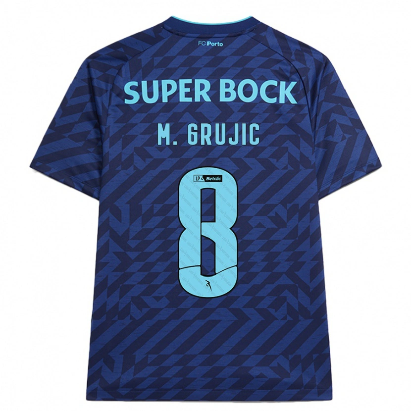 Danxen Barn Marko Grujic #8 Marineblå Tredje Sett Drakt Trøye 2024/25 Skjorter T-Skjorte