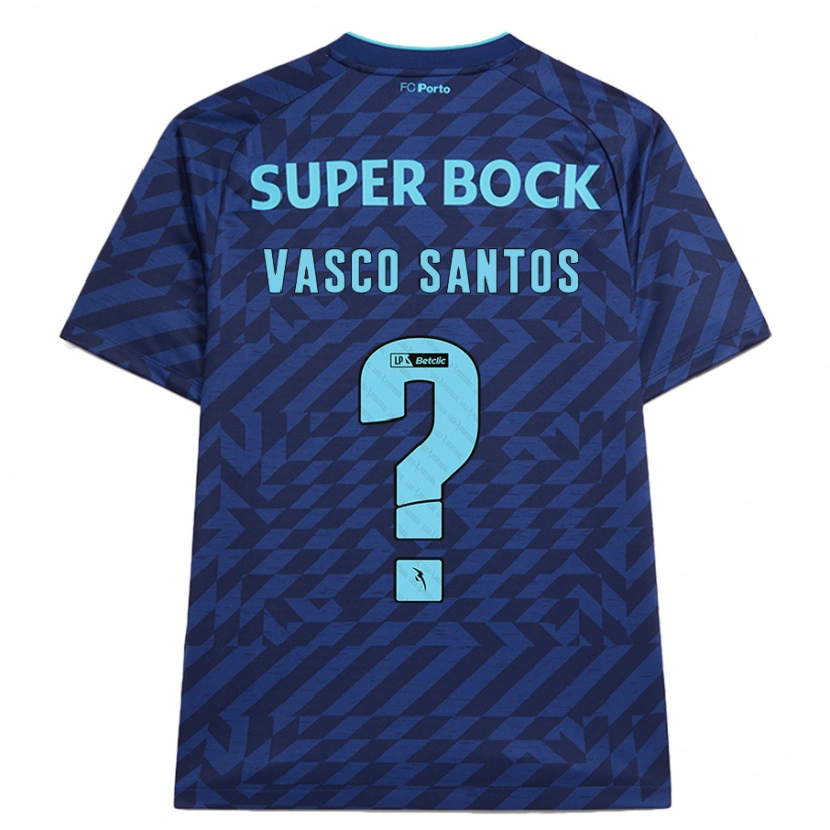 Danxen Barn Vasco Santos #0 Marineblå Tredje Sett Drakt Trøye 2024/25 Skjorter T-Skjorte