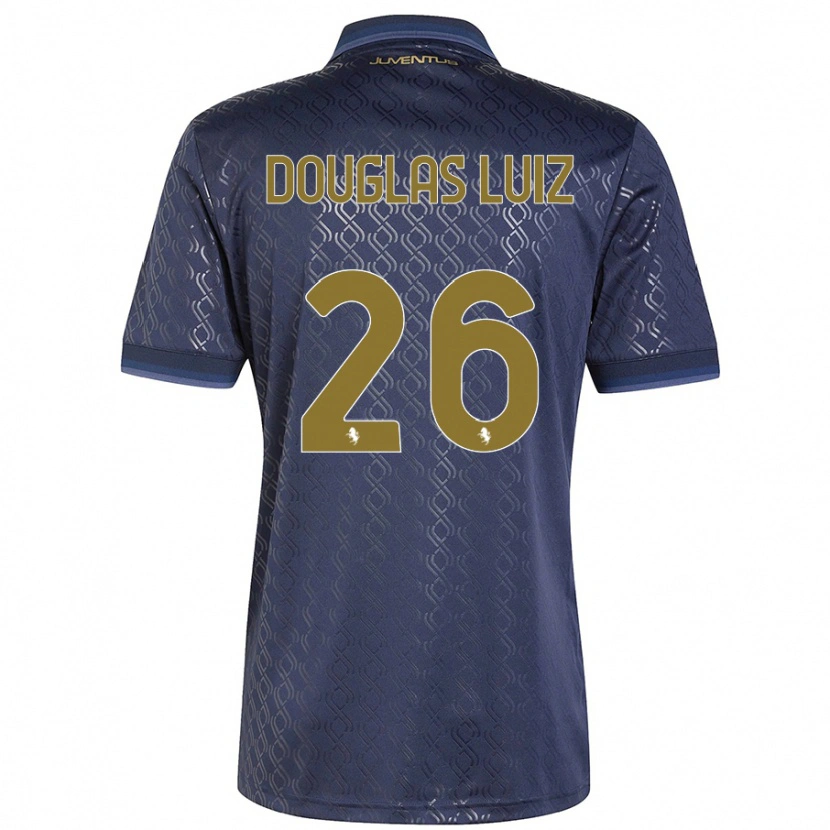 Danxen Barn Douglas Luiz #26 Marineblå Tredje Sett Drakt Trøye 2024/25 Skjorter T-Skjorte