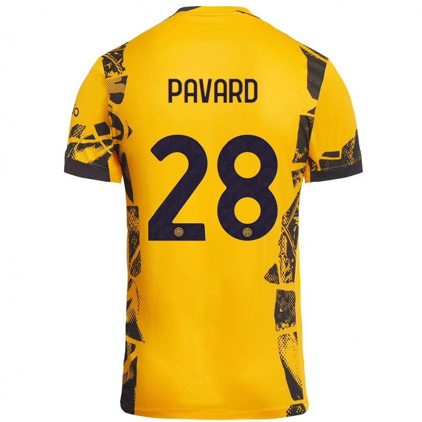 Danxen Barn Benjamin Pavard #28 Gull Svart Tredje Sett Drakt Trøye 2024/25 Skjorter T-Skjorte