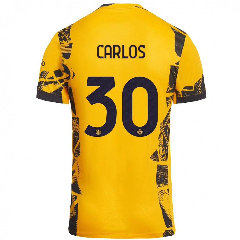 Danxen Barn Carlos Augusto #30 Gull Svart Tredje Sett Drakt Trøye 2024/25 Skjorter T-Skjorte