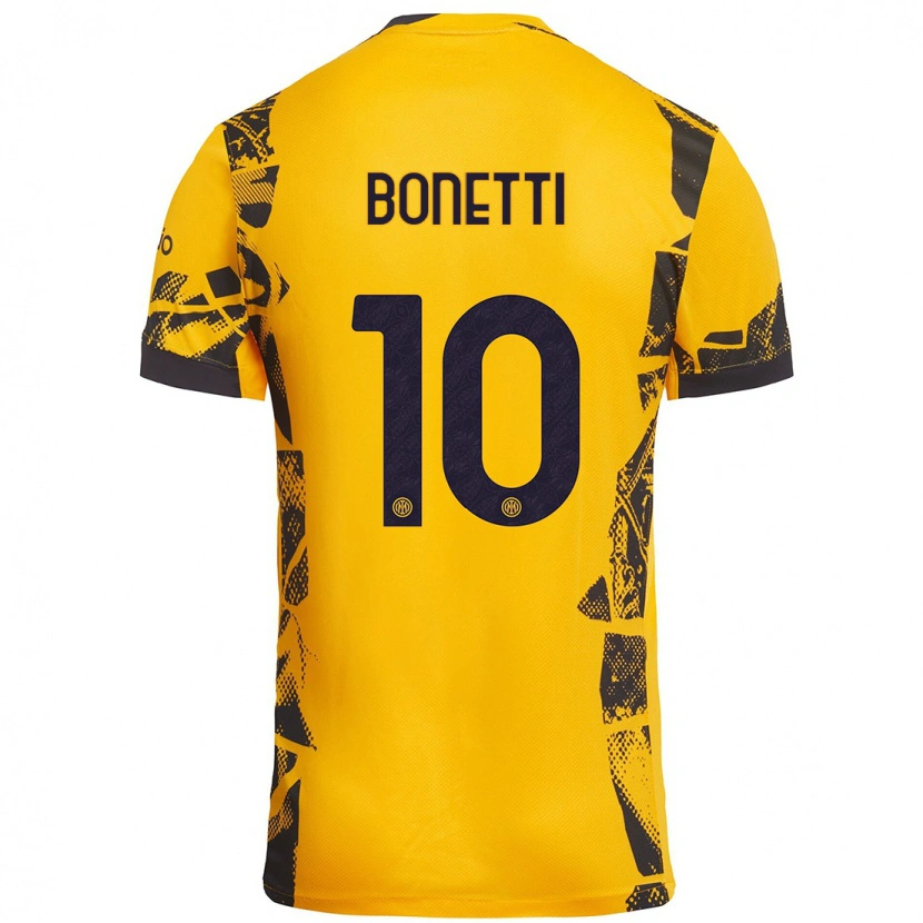Danxen Barn Tatiana Bonetti #10 Gull Svart Tredje Sett Drakt Trøye 2024/25 Skjorter T-Skjorte