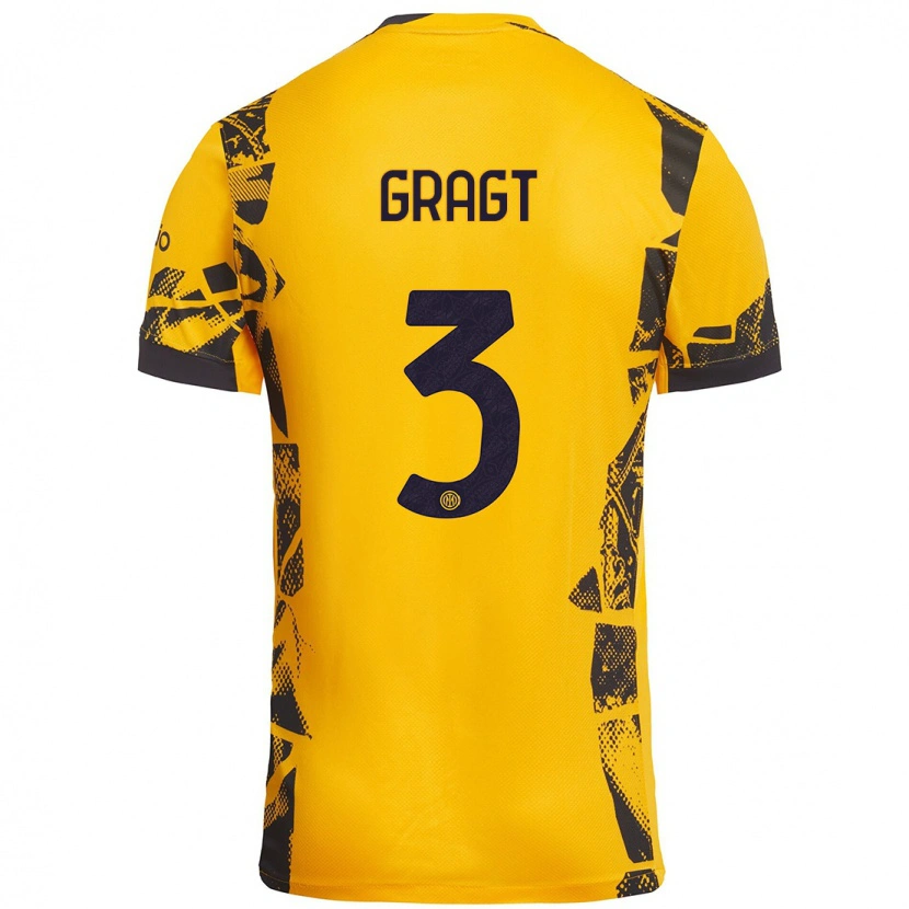 Danxen Barn Stefanie Van Der Gragt #3 Gull Svart Tredje Sett Drakt Trøye 2024/25 Skjorter T-Skjorte
