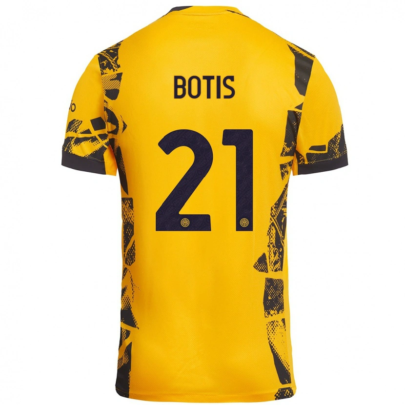 Danxen Barn Nikolaos Botis #21 Gull Svart Tredje Sett Drakt Trøye 2024/25 Skjorter T-Skjorte