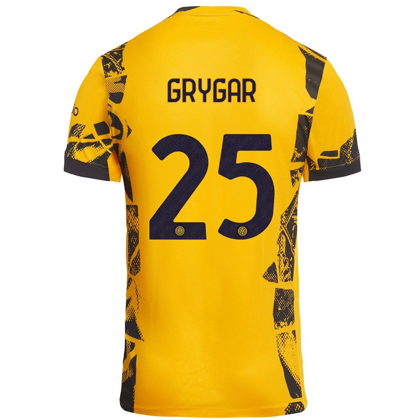 Danxen Barn Samuel Grygar #25 Gull Svart Tredje Sett Drakt Trøye 2024/25 Skjorter T-Skjorte