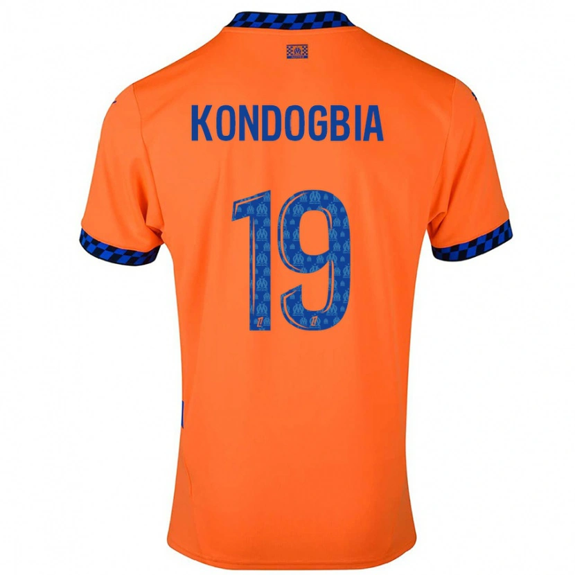 Danxen Barn Geoffrey Kondogbia #19 Oransje Mørkeblå Tredje Sett Drakt Trøye 2024/25 Skjorter T-Skjorte