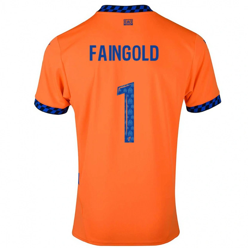 Danxen Barn Abbie Faingold #1 Oransje Mørkeblå Tredje Sett Drakt Trøye 2024/25 Skjorter T-Skjorte