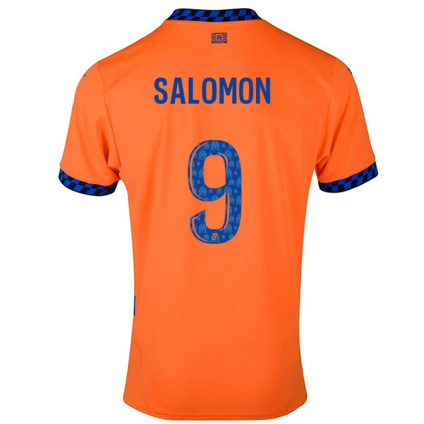 Danxen Barn Maeva Salomon #9 Oransje Mørkeblå Tredje Sett Drakt Trøye 2024/25 Skjorter T-Skjorte