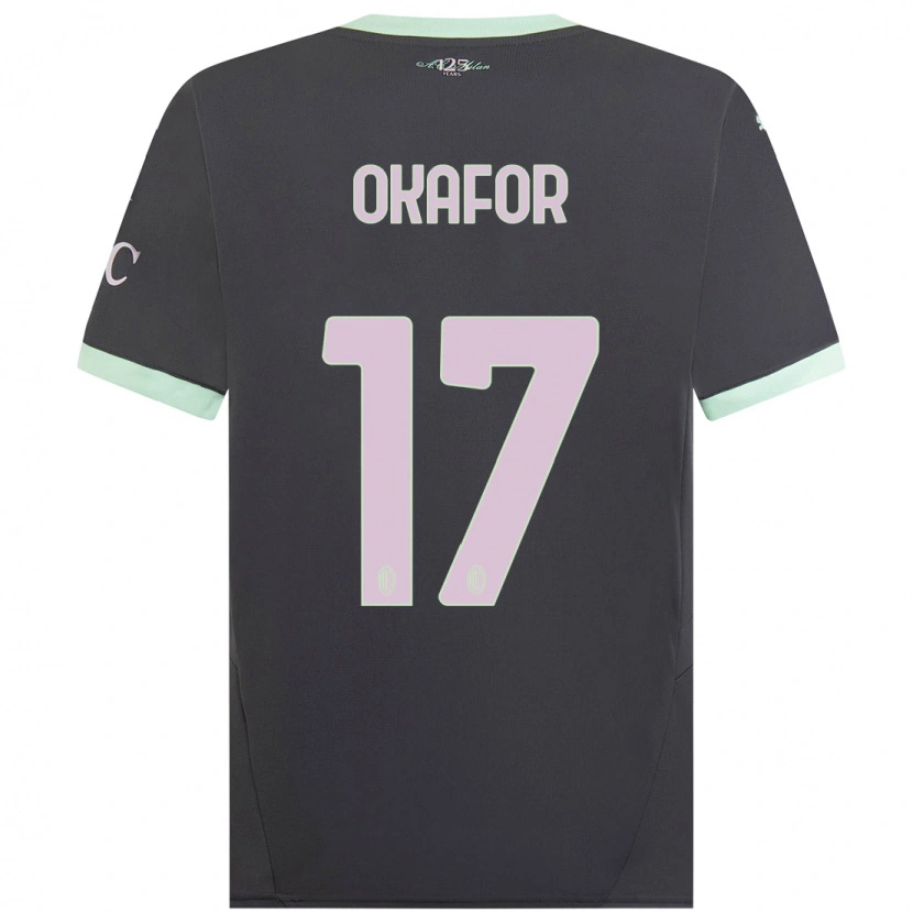 Danxen Barn Noah Okafor #17 Grå Tredje Sett Drakt Trøye 2024/25 Skjorter T-Skjorte