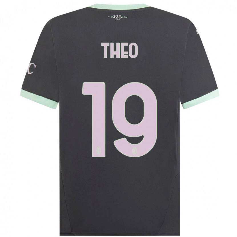 Danxen Barn Theo Hernández #19 Grå Tredje Sett Drakt Trøye 2024/25 Skjorter T-Skjorte