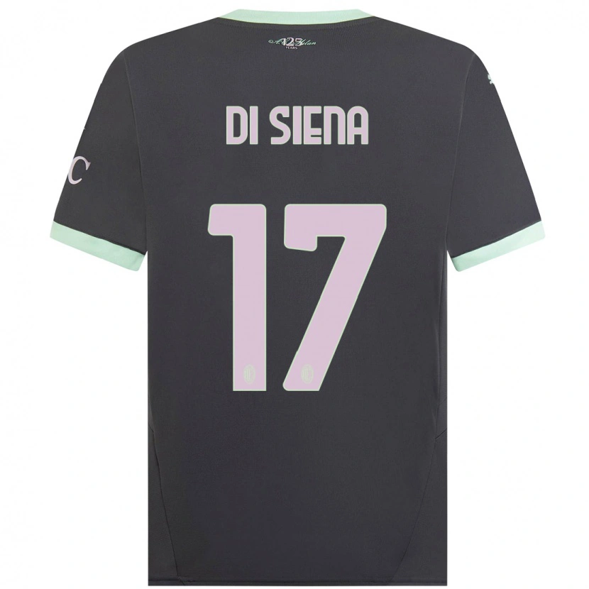 Danxen Barn Andrea Di Siena #17 Grå Tredje Sett Drakt Trøye 2024/25 Skjorter T-Skjorte