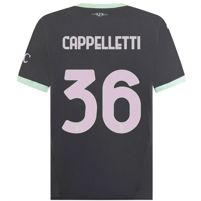 Danxen Barn Mattia Cappelletti #36 Grå Tredje Sett Drakt Trøye 2024/25 Skjorter T-Skjorte