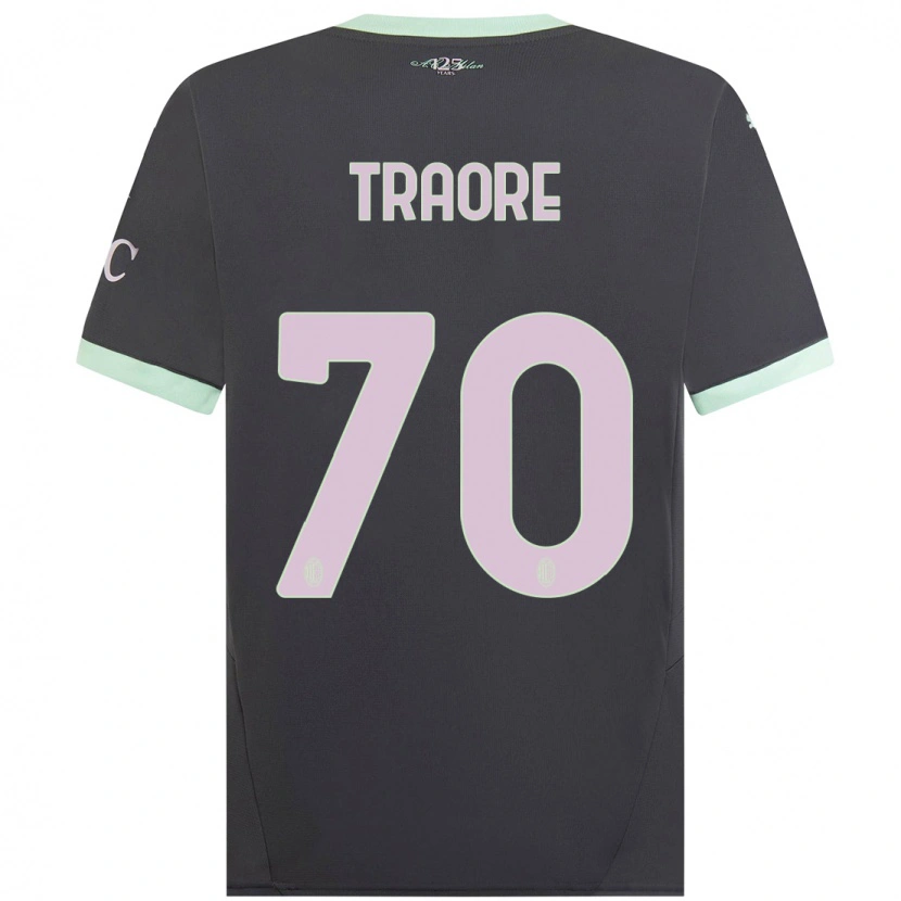 Danxen Barn Chaka Traorè #70 Grå Tredje Sett Drakt Trøye 2024/25 Skjorter T-Skjorte