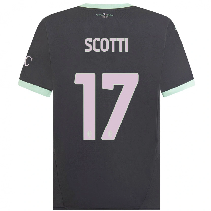 Danxen Barn Filippo Scotti #17 Grå Tredje Sett Drakt Trøye 2024/25 Skjorter T-Skjorte
