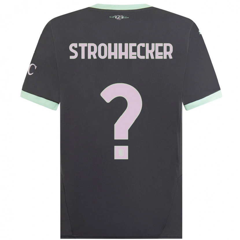 Danxen Barn Riccardo Strohhecker #0 Grå Tredje Sett Drakt Trøye 2024/25 Skjorter T-Skjorte