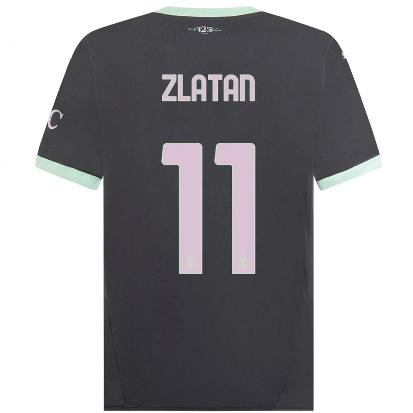Danxen Barn Zlatan Ibrahimovic #11 Grå Tredje Sett Drakt Trøye 2024/25 Skjorter T-Skjorte
