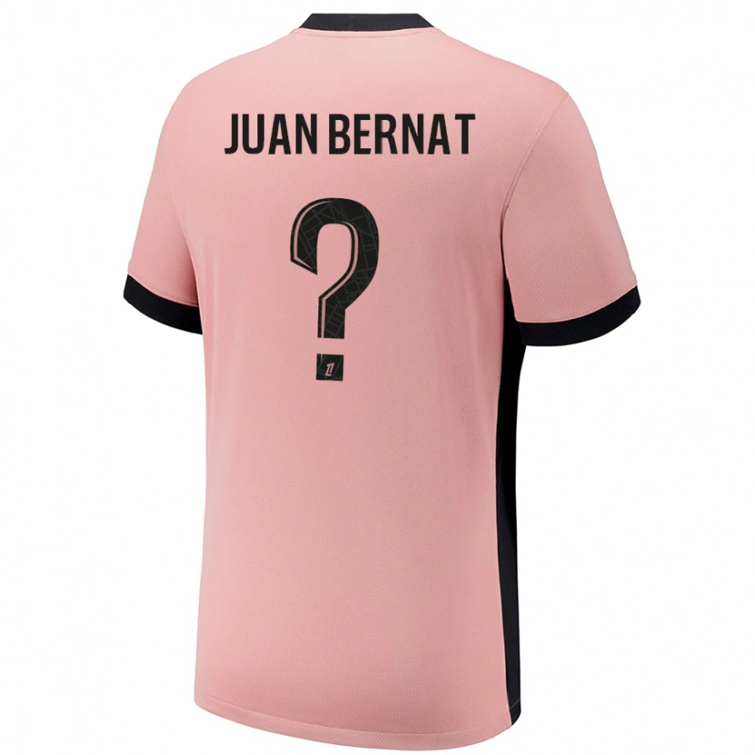 Danxen Barn Juan Bernat #0 Rust Rosa Tredje Sett Drakt Trøye 2024/25 Skjorter T-Skjorte