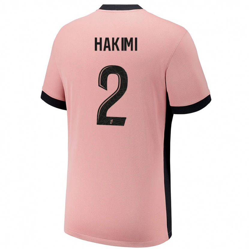Danxen Barn Achraf Hakimi #2 Rust Rosa Tredje Sett Drakt Trøye 2024/25 Skjorter T-Skjorte