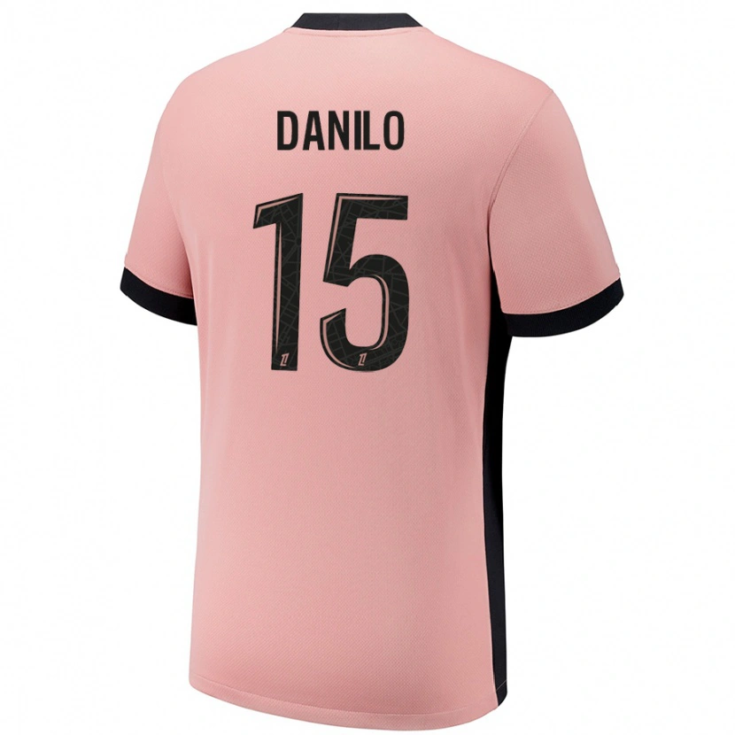 Danxen Barn Danilo Pereira #15 Rust Rosa Tredje Sett Drakt Trøye 2024/25 Skjorter T-Skjorte
