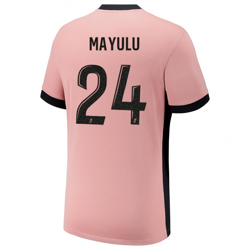 Danxen Barn Senny Mayulu #24 Rust Rosa Tredje Sett Drakt Trøye 2024/25 Skjorter T-Skjorte