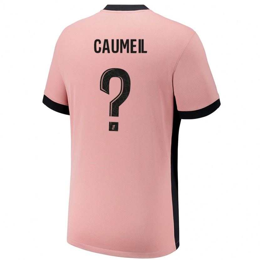 Danxen Barn Paul Caumeil #0 Rust Rosa Tredje Sett Drakt Trøye 2024/25 Skjorter T-Skjorte