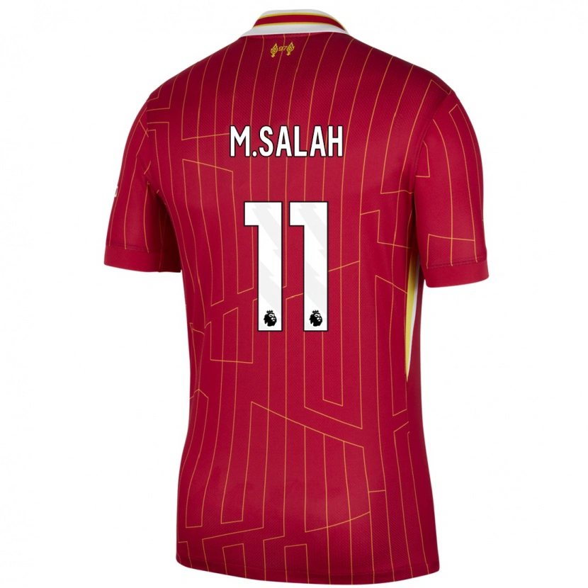 Danxen Mann Mohamed Salah #11 Rød Gul Hvit Hjemmetrøye Drakt Trøye 2024/25 Skjorter T-Skjorte