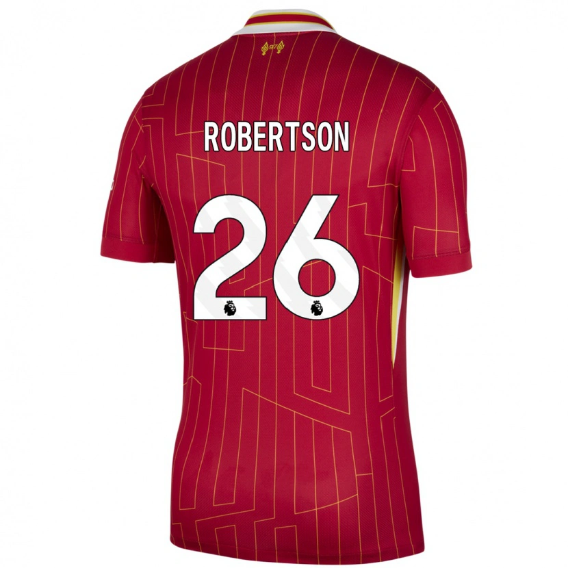 Danxen Mann Andrew Robertson #26 Rød Gul Hvit Hjemmetrøye Drakt Trøye 2024/25 Skjorter T-Skjorte