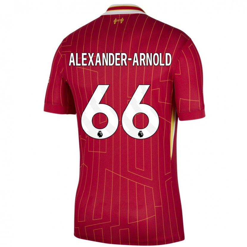 Danxen Mann Trent Alexander-Arnold #66 Rød Gul Hvit Hjemmetrøye Drakt Trøye 2024/25 Skjorter T-Skjorte
