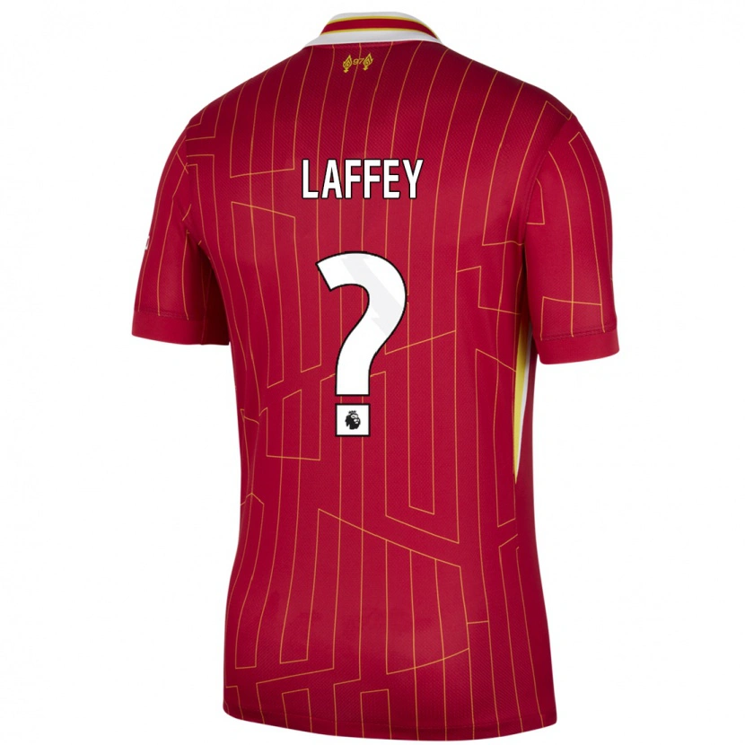 Danxen Mann Michael Laffey #0 Rød Gul Hvit Hjemmetrøye Drakt Trøye 2024/25 Skjorter T-Skjorte