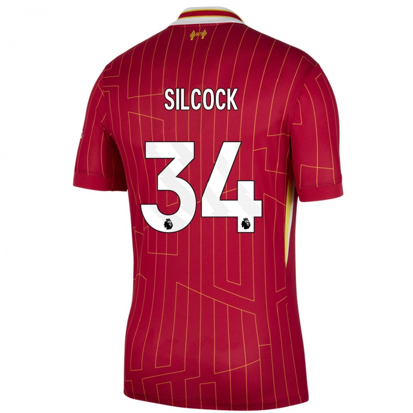 Danxen Mann Hannah Silcock #34 Rød Gul Hvit Hjemmetrøye Drakt Trøye 2024/25 Skjorter T-Skjorte