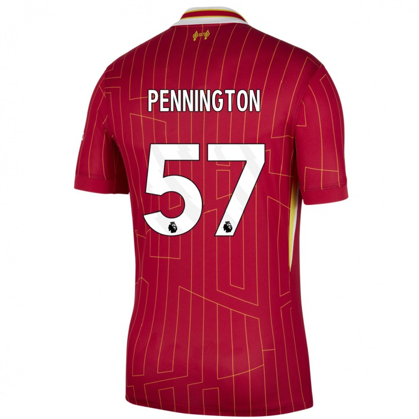 Danxen Mann Cody Pennington #57 Rød Gul Hvit Hjemmetrøye Drakt Trøye 2024/25 Skjorter T-Skjorte