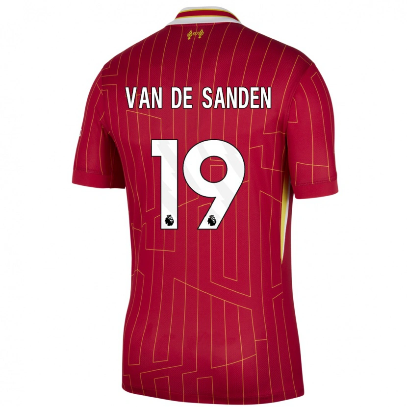 Danxen Mann Shanice Van De Sanden #19 Rød Gul Hvit Hjemmetrøye Drakt Trøye 2024/25 Skjorter T-Skjorte