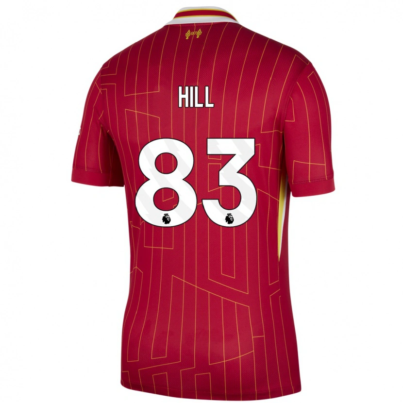 Danxen Mann Thomas Hill #83 Rød Gul Hvit Hjemmetrøye Drakt Trøye 2024/25 Skjorter T-Skjorte