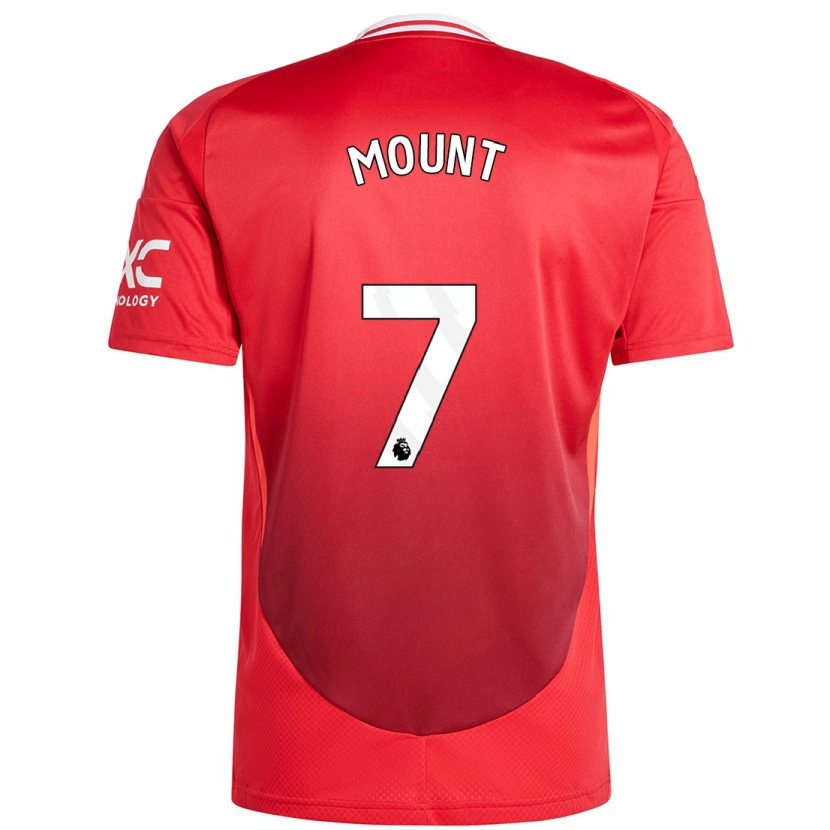 Danxen Mann Mason Mount #7 Knallrødt Hjemmetrøye Drakt Trøye 2024/25 Skjorter T-Skjorte