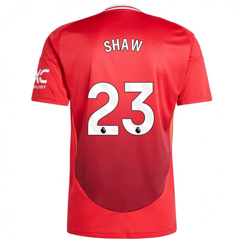 Danxen Mann Luke Shaw #23 Knallrødt Hjemmetrøye Drakt Trøye 2024/25 Skjorter T-Skjorte