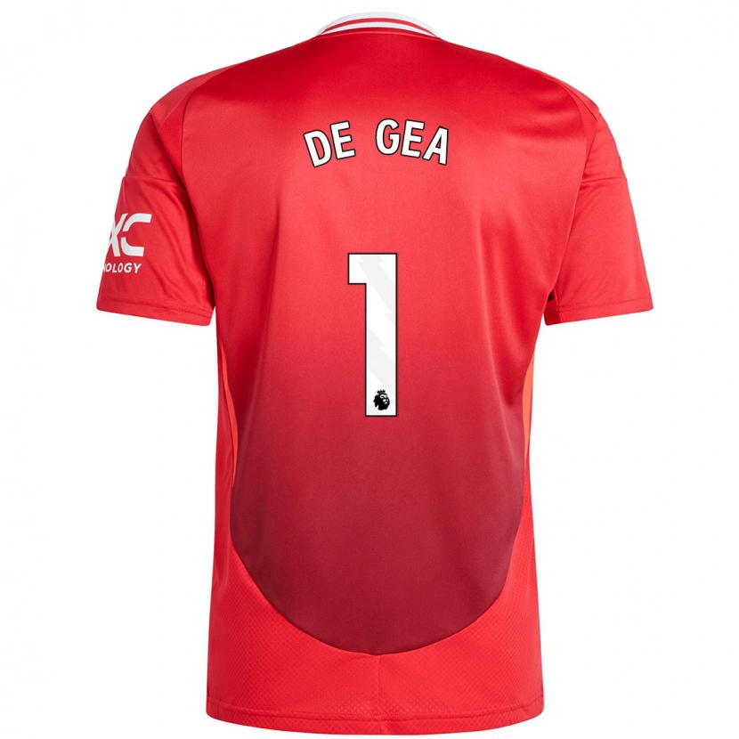 Danxen Mann David De Gea #1 Knallrødt Hjemmetrøye Drakt Trøye 2024/25 Skjorter T-Skjorte