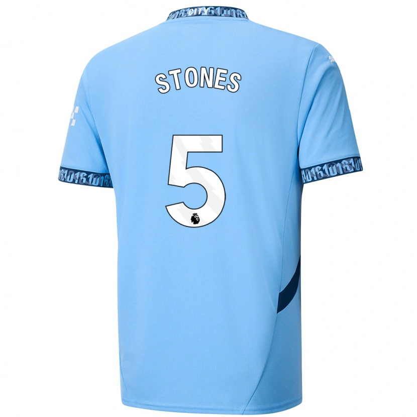 Danxen Mann John Stones #5 Marineblå Hjemmetrøye Drakt Trøye 2024/25 Skjorter T-Skjorte