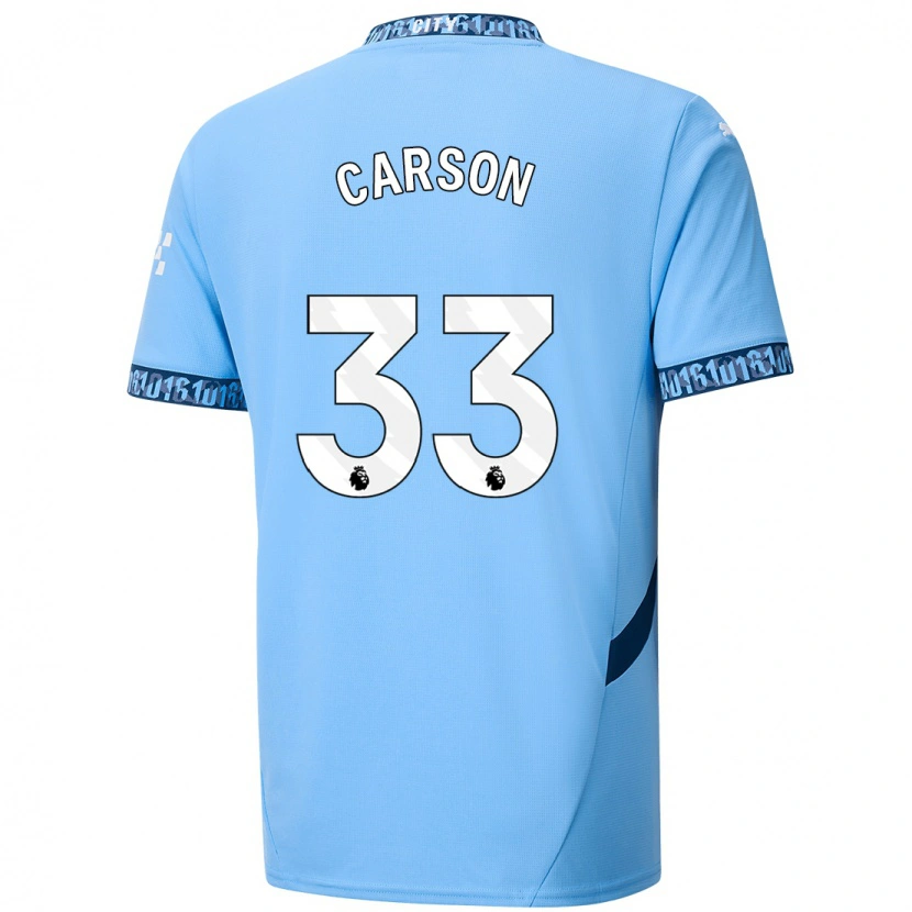 Danxen Mann Scott Carson #33 Marineblå Hjemmetrøye Drakt Trøye 2024/25 Skjorter T-Skjorte