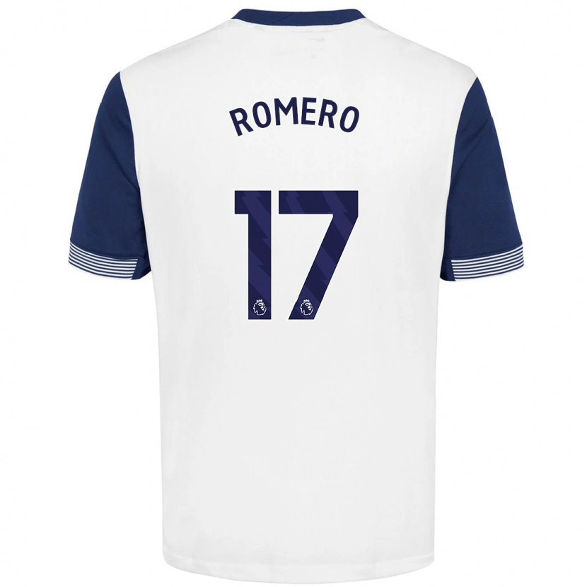 Danxen Mann Cristian Romero #17 Hvit Blå Hjemmetrøye Drakt Trøye 2024/25 Skjorter T-Skjorte